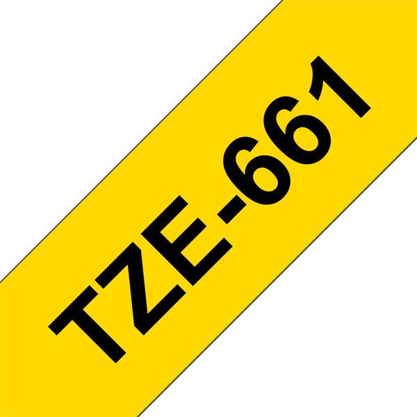 Brother szalag TZe-661, Sárga alapon Fekete, Laminált, 36mm 1.4", 8 méter