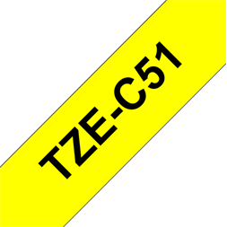 Brother szalag TZe-C51, Fluoreszkáló sárga alapon Fekete, Laminált, 24mm 0.94", 5 méter