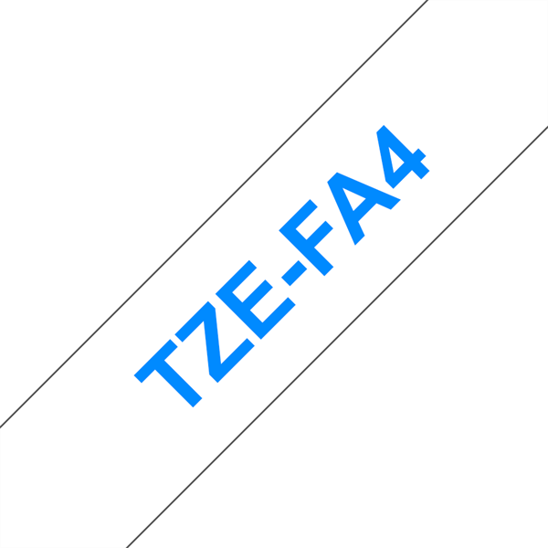 Brother szalag TZe-FA4, Fehér alapon Kék, Szövet szalag, 18mm 0.47", 3 méter