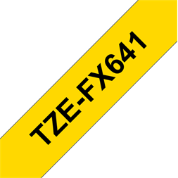 Brother szalag TZe-FX641, Sárga alapon Fekete, Flexibilis, 18mm 0.7", 8 méter