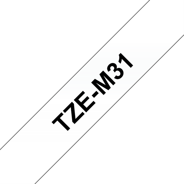 Brother szalag TZe-M31, Matt átlátszó alapon Fekete, Laminált, 12mm 0.47", 8 méter