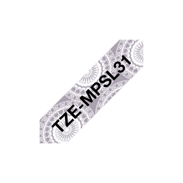 Brother szalag TZe-MPSL31, Ezüst mintás alapon Fekete, Laminált, 12mm 0.47", 4 méter