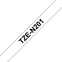 Brother szalag TZe-N201, Fehér alapon Fekete, Nem laminált, 3.5mm 0.13", 8 méter
