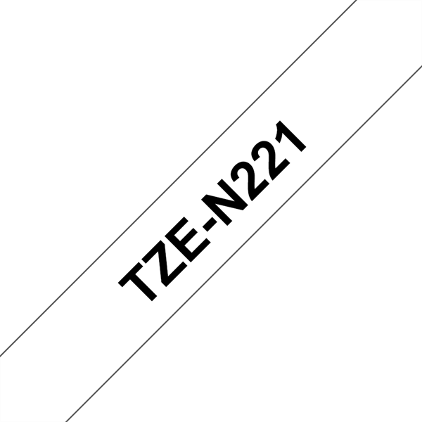 Brother szalag TZe-N221, Fehér alapon Fekete, Nem laminált, 9mm 0.35", 8 méter