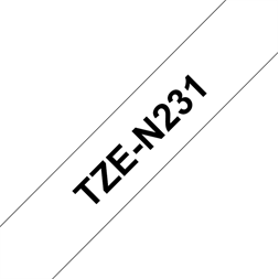 Brother szalag TZe-N231, Fehér alapon Fekete, Nem laminált, 12mm 0.47", 8 méter
