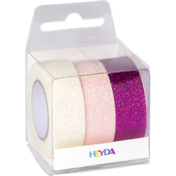 Heyda Pink 3 db glitteres ragasztószalag
