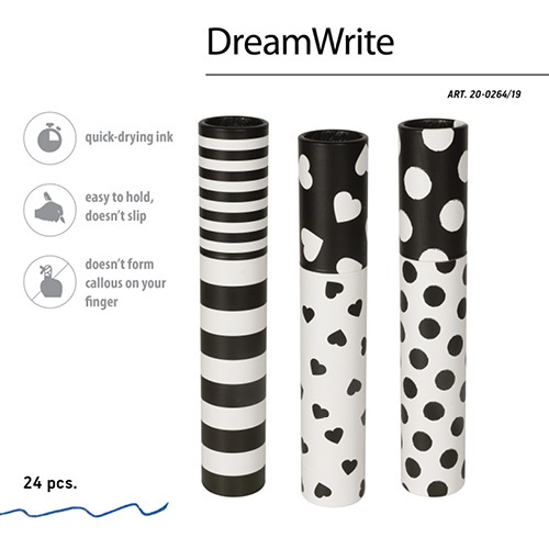 Bruno Visconti Dreamwrite Flora Black&White 0,7 mm, kék golyóstoll