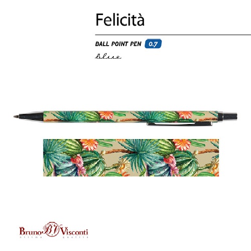 Bruno Visconti Felicita Cactus Paradise 0,7 mm, kék, fém golyóstoll