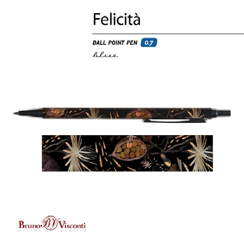 Bruno Visconti Felicita Night Flowers 0,7 mm, kék, fém golyóstoll