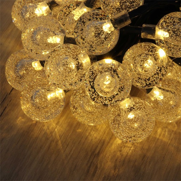 Iris Buborékgömb alakú 23mm/8 programos/7m/IPX3 szabványos/meleg fehér/50db LED-es/napelemes fényfüzér, fénydekoráció