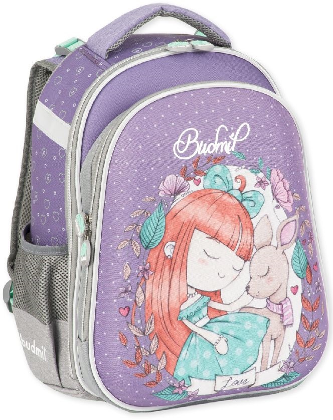 Budmil 10220012034 lila-zöld ergonómiai hátitáska