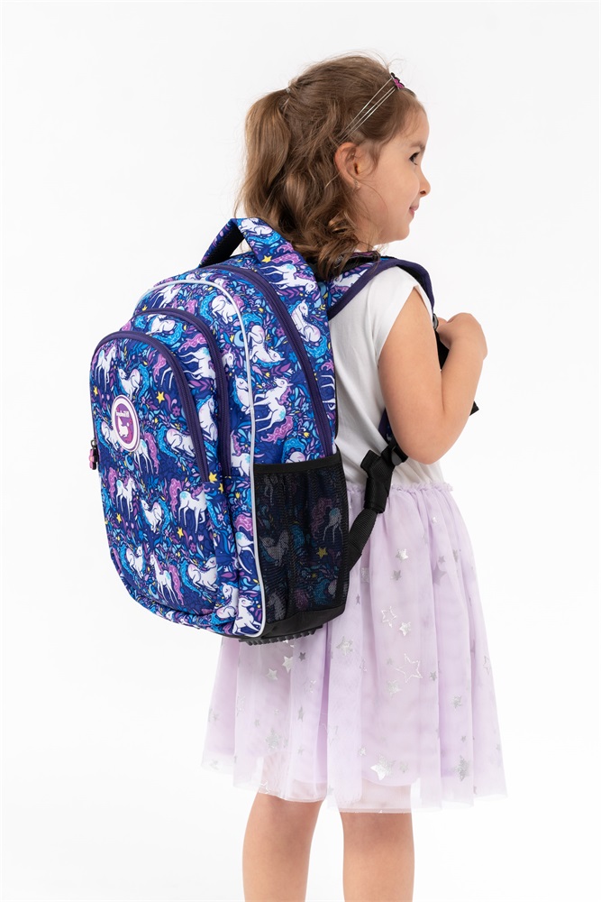 Budmil 10220013 kék-lila mintás ergonómiai táska