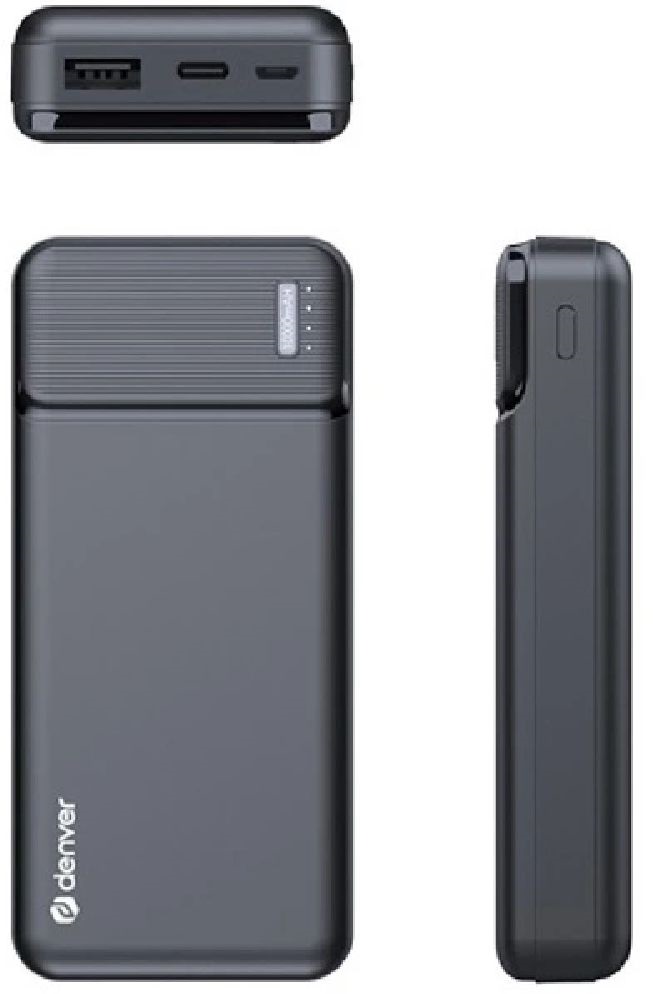 CHG DENVER PQC-10007 10 000 mAh Micro-USB+USB-C fekete power bank