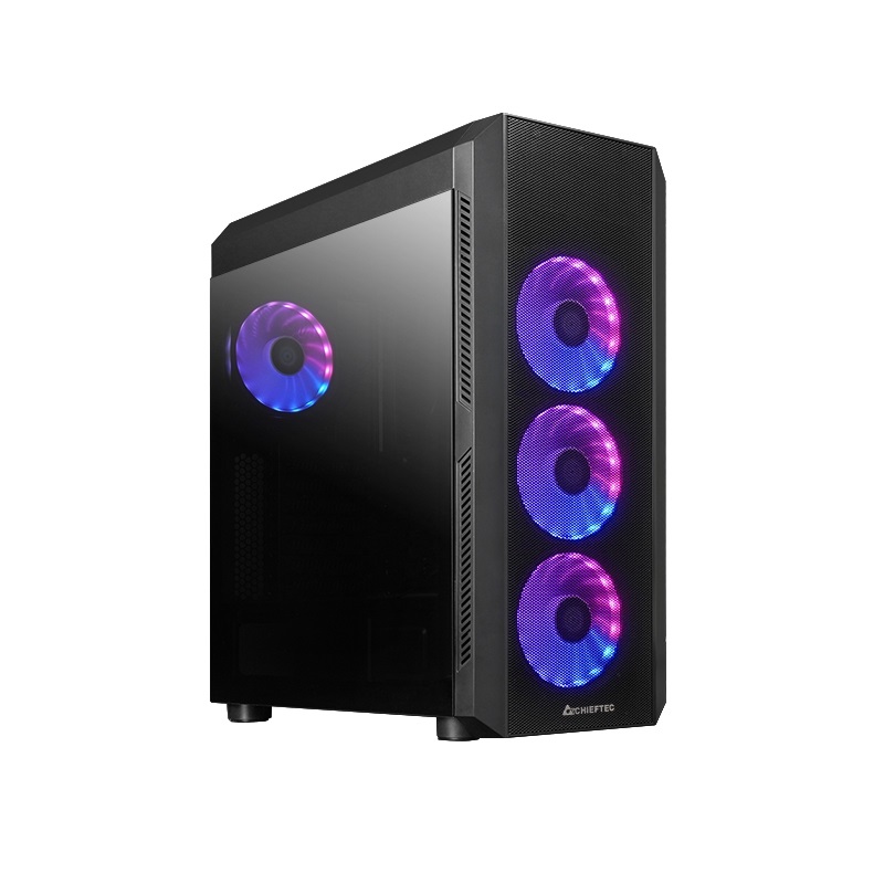 CHIEFTEC GL-04B-OP fekete (táp nélküli) ablakos ATX ház