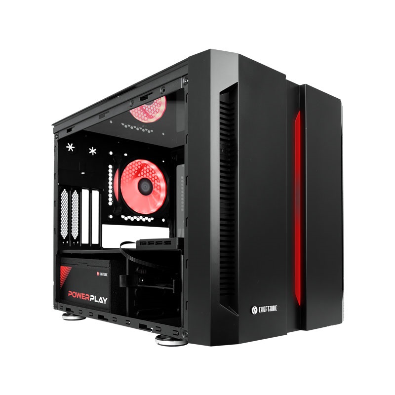 CHIEFTEC GM-01B-OP fekete (táp nélküli) ablakos mATX ház