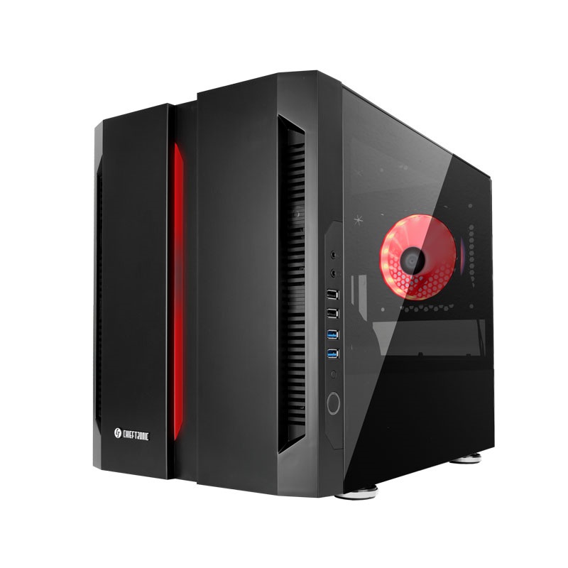 CHIEFTEC GM-01B-OP fekete (táp nélküli) ablakos mATX ház