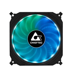CHIEFTEC Rendszerhűtő Ventilátor, Tornado, 12cm, RGB LED, fekete