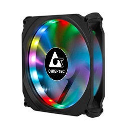 CHIEFTEC Rendszerhűtő Ventilátor, Tornado, 12cm, RGB LED, fekete