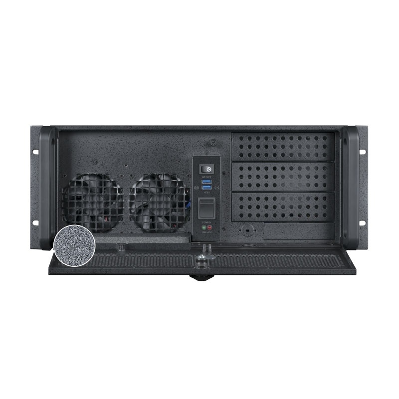 CHIEFTEC UNC-410S-B-U3-OP fekete (táp nélküli) 4U rackbe szerelhető ATX ház