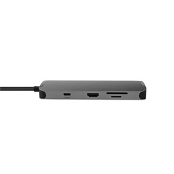 CHIEFTEC USB HUB 9-in-1, USB-C, 2xUSB-A, USB-C, HDMI, microSD/SD kártyaolvasó, Ethernet, 80W USB-C Töltő port, fekete