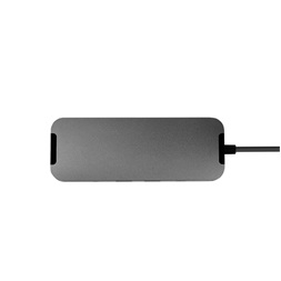 CHIEFTEC USB HUB 9-in-1, USB-C, 2xUSB-A, USB-C, HDMI, microSD/SD kártyaolvasó, Ethernet, 80W USB-C Töltő port, fekete