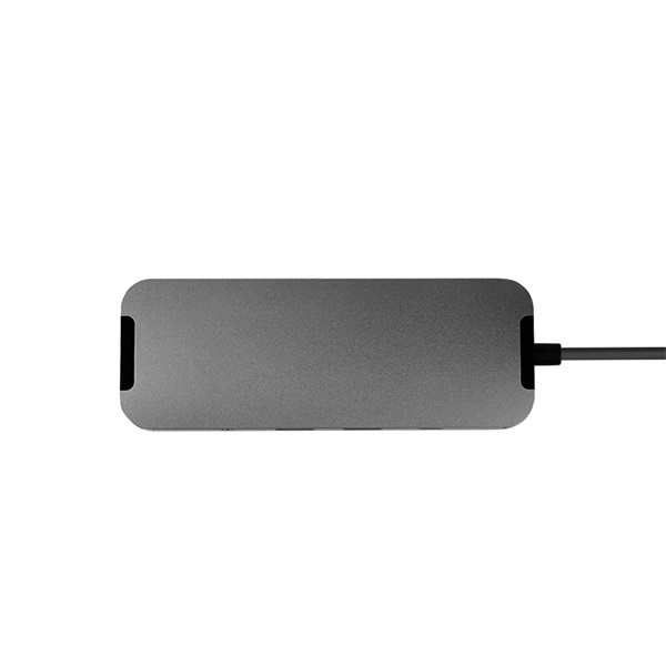 CHIEFTEC USB HUB 9-in-1, USB-C, 2xUSB-A, USB-C, HDMI, microSD/SD kártyaolvasó, Ethernet, 80W USB-C Töltő port, fekete