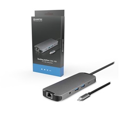 CHIEFTEC USB HUB 9-in-1, USB-C, 2xUSB-A, USB-C, HDMI, microSD/SD kártyaolvasó, Ethernet, 80W USB-C Töltő port, fekete