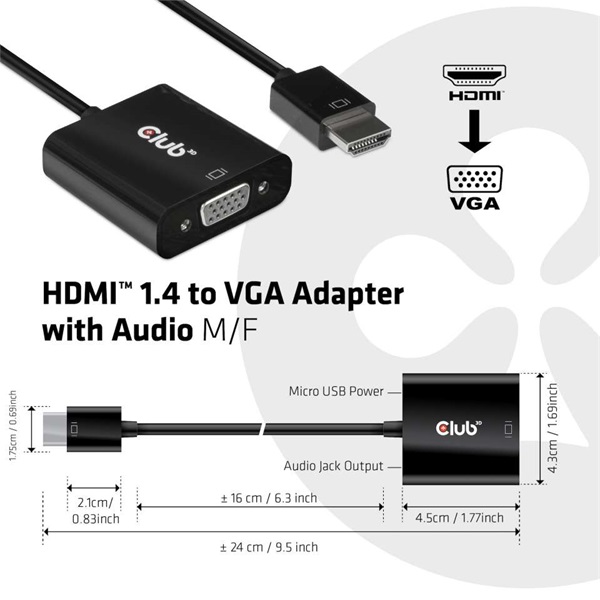 CLUB3D HDMI 1.4 - D-Sub Adapter