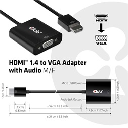 CLUB3D HDMI 1.4 - D-Sub Adapter
