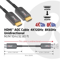 CLUB3D HDMI AOC 4K120Hz - HDMI AOC 8K60Hz 10m kábel
