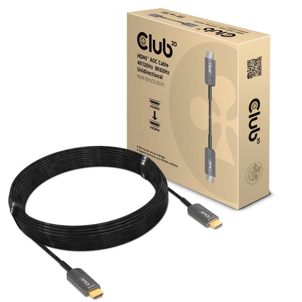 CLUB3D HDMI AOC 4K120Hz - HDMI AOC 8K60Hz 10m kábel