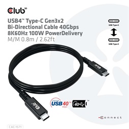 CLUB3D USB4 Type C - USB4 Type-C 8K60Hz 0.8m kábel