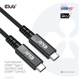 CLUB3D USB4 Type C - USB4 Type-C 8K60Hz 0.8m kábel