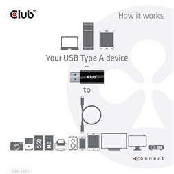 CLUB3D USB 3.2 Gen1 Type A - USB 3.2 Gen1 Type C adapter