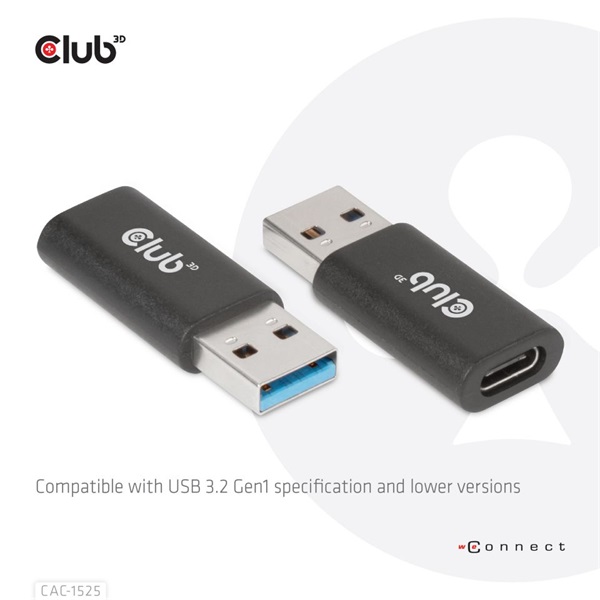 CLUB3D USB 3.2 Gen1 Type A - USB 3.2 Gen1 Type C adapter