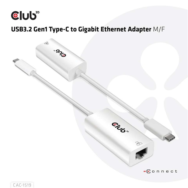 CLUB3D USB 3.2 Type C - Gigabit Ethernet adapter