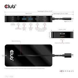 CLUB3D USB-C 7-IN-1 2xHDMI/2xUSB-A/RJ45/3,5mm jack/USB-C 100W HUB