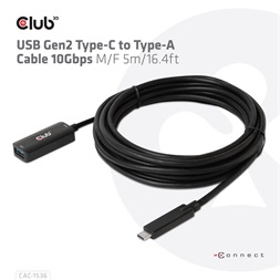 CLUB3D USB Gen2 Type C - USB A 5m kábel