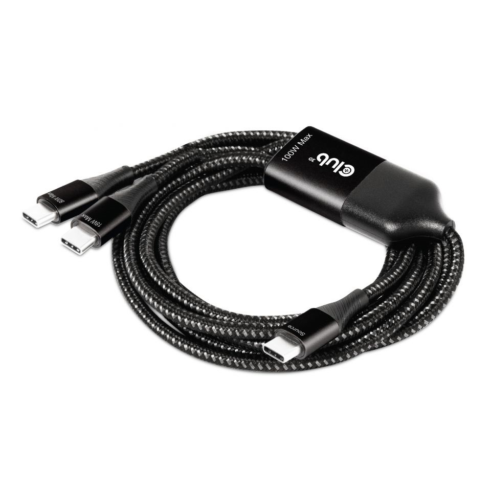 CLUB3D USB Type C - 2x USB Type C 1,83m Y töltőkábel