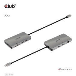 CLUB3D USB Type C 8in1 (2xHDMI, 2xUSB A, RJ45, SD/microSD, USB Type-C) HUB