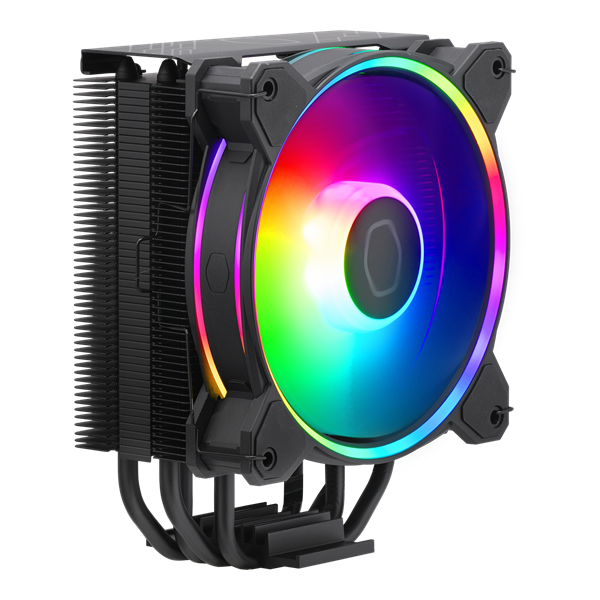 COOLER MASTER CPU hűtő HYPER 212 HALO BLACK ARGB, LGA1700 támogatással, fekete