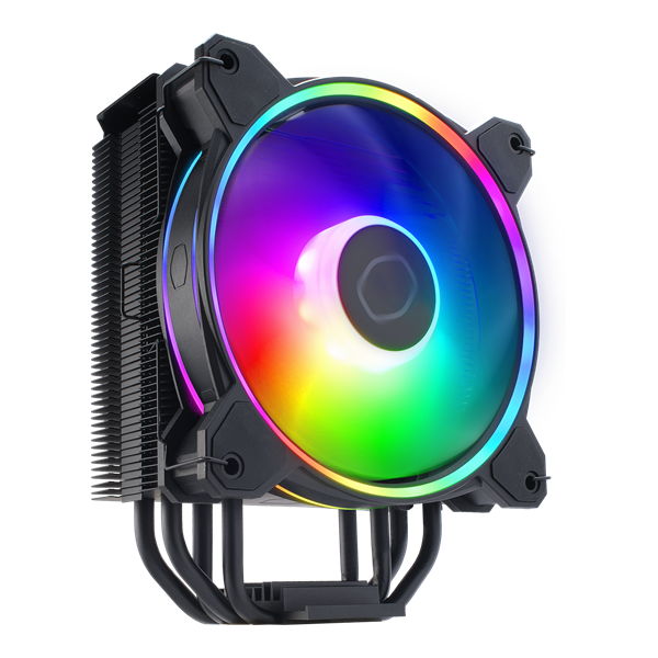 COOLER MASTER CPU hűtő HYPER 212 HALO BLACK ARGB, LGA1700 támogatással, fekete