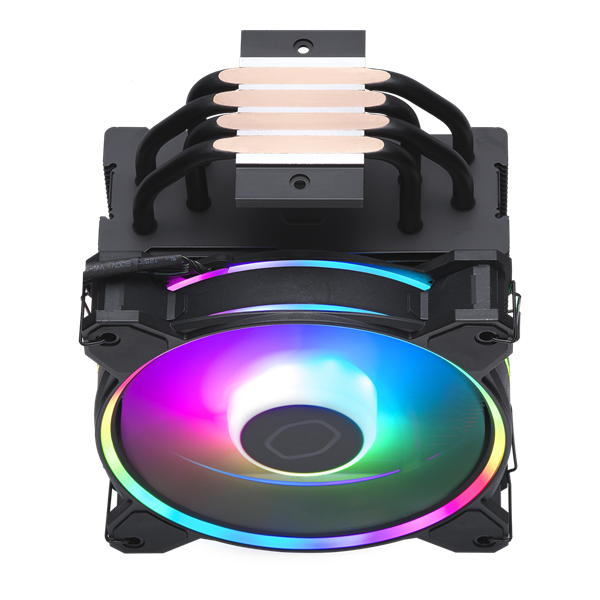 COOLER MASTER CPU hűtő HYPER 212 HALO BLACK ARGB, LGA1700 támogatással, fekete