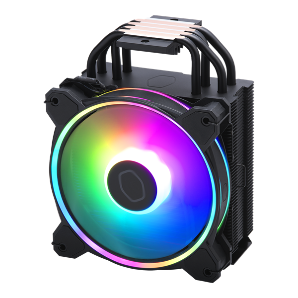 COOLER MASTER CPU hűtő HYPER 212 HALO BLACK ARGB, LGA1700 támogatással, fekete
