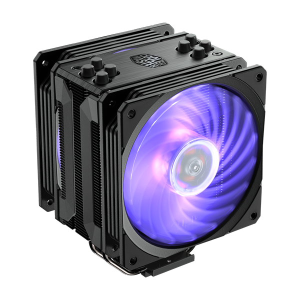 COOLER MASTER CPU hűtő HYPER 212 RGB BLACK EDITION + RGB LED Kontroller, LGA1700 támogatással, fekete
