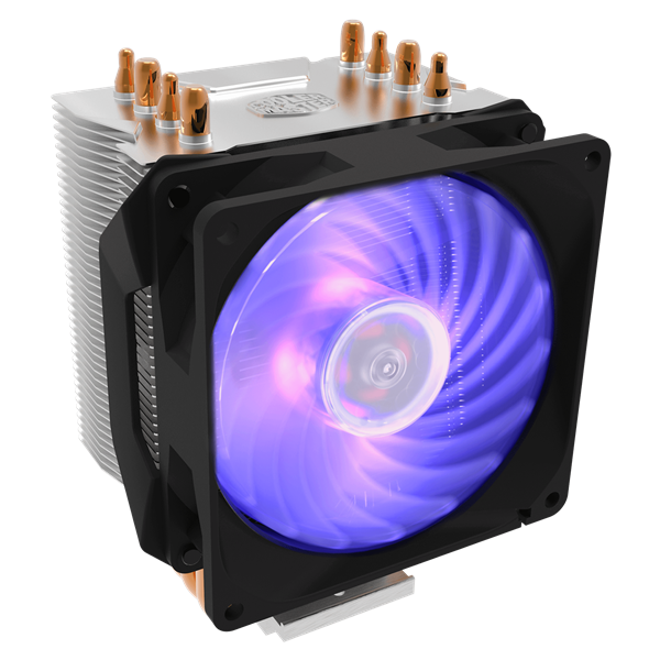 COOLER MASTER CPU hűtő HYPER H410R RGB + RGB LED Kontroller, ezüst-fekete