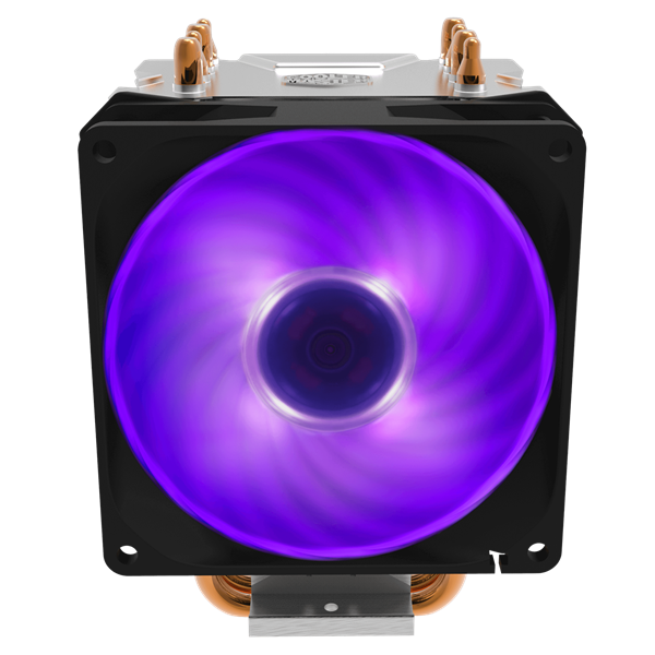 COOLER MASTER CPU hűtő HYPER H410R RGB + RGB LED Kontroller, ezüst-fekete
