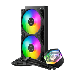 COOLER MASTER CPU hűtő MASTERLIQUID 240 ATMOS (vízhűtés), 2 Ventilátoros, ARGB Gen2, fekete