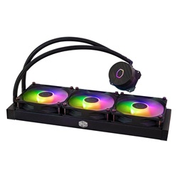COOLER MASTER CPU hűtő MASTERLIQUID 360L CORE ARGB (vízhűtés), 3 Ventilátoros, LGA1700 támogatással, fekete
