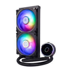 COOLER MASTER CPU hűtő MASTERLIQUID PL240 FLUX (vízhűtés), ARGB, LGA1700 támogatással, fekete